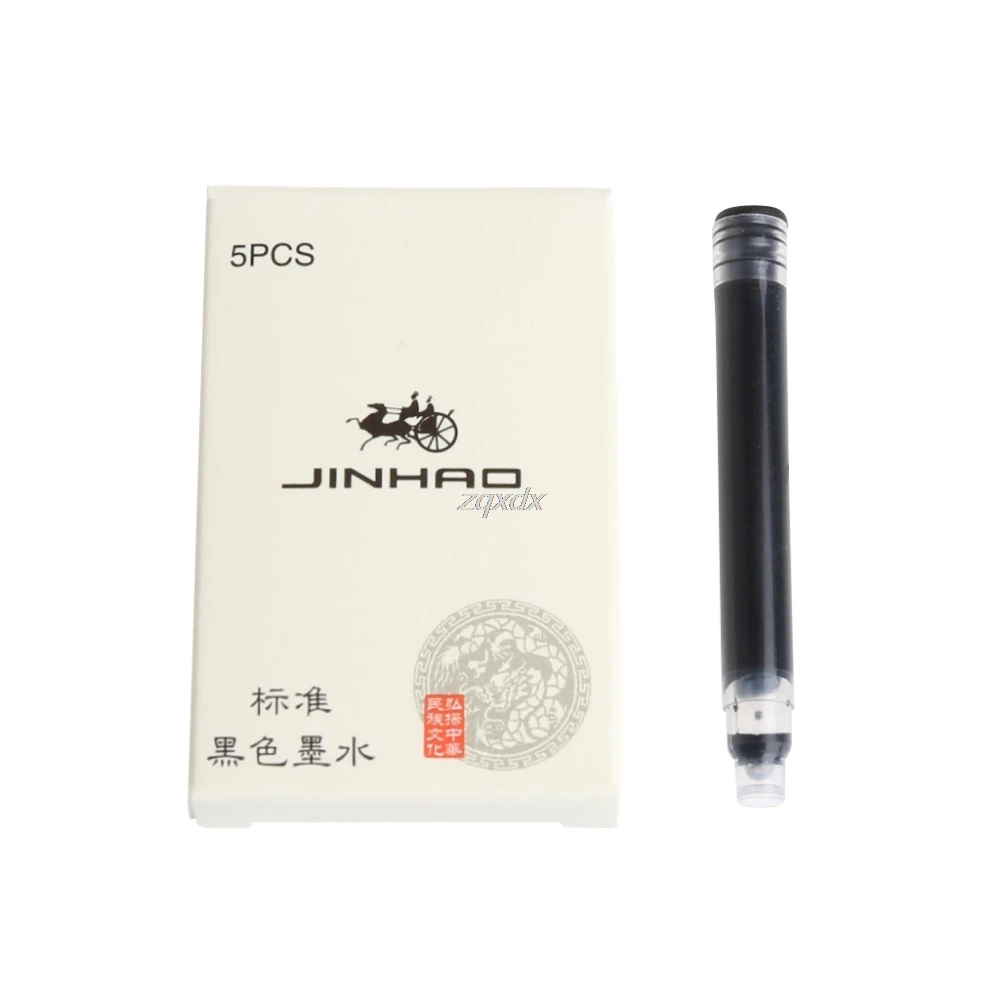 Черные картриджи JinHao 5 шт. черные/синие стержни для перьевой ручки инструмент