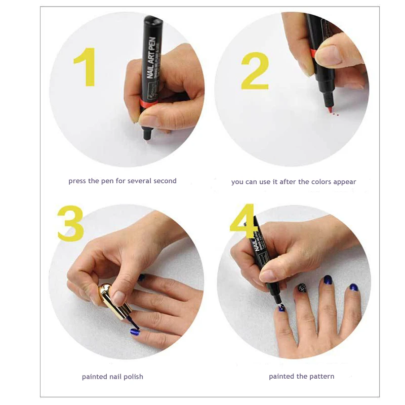 

MANZILIN 16pcs Nail Art Pen Painting 3D Drawing Pens DIY Dotting Beauty Decoration Manicure Tools AC04-1