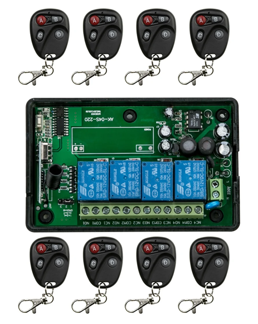 85 v ~ 250 V 110 220 230 4CH RF Беспроводной дистанционного Управление реле безопасности