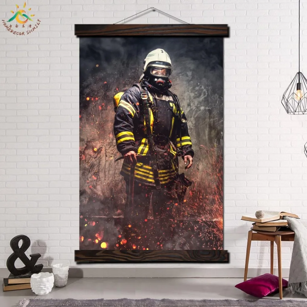 Изображение Hero Fireman современные настенные художественные принты постер картина
