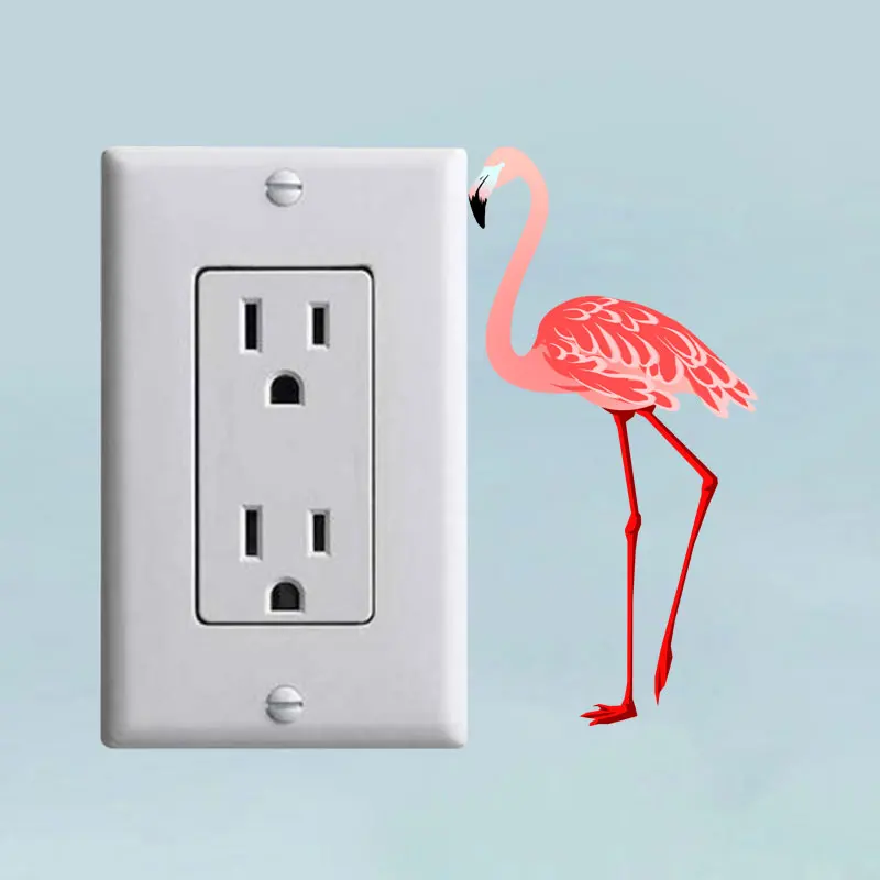 YOJA Flamingo высокий и нагрудный декоративный стикер на выключатель цветные наклейки