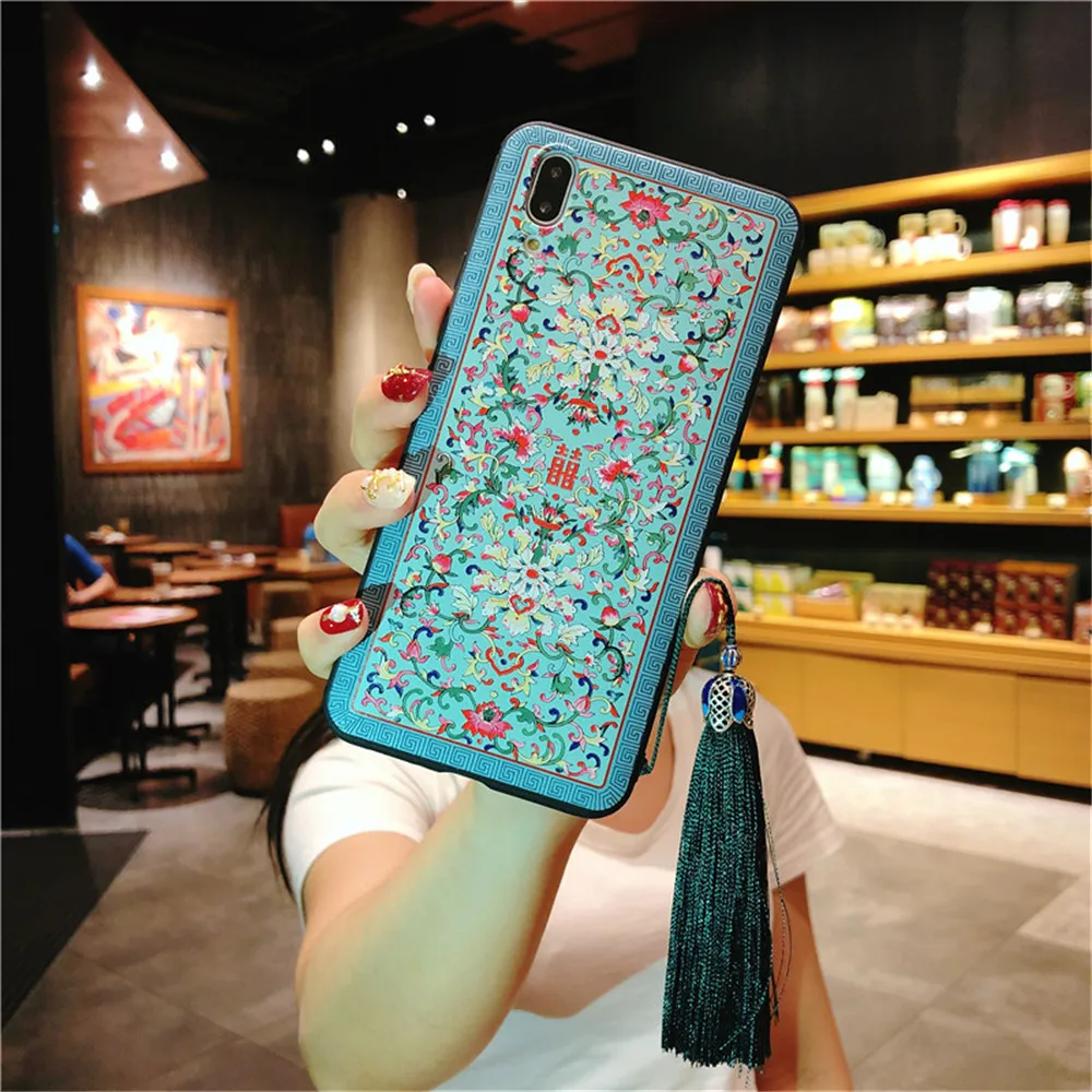 Для samsung Galxy S8 случае Ретро цветок листья кисточкой Мягкие силиконовые телефон
