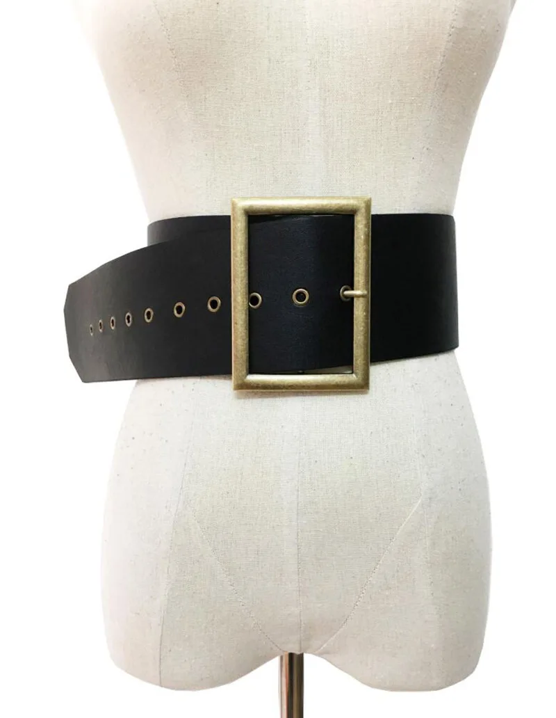 Европа и США в ретро стиле с квадратной пряжкой широкий пояс женские