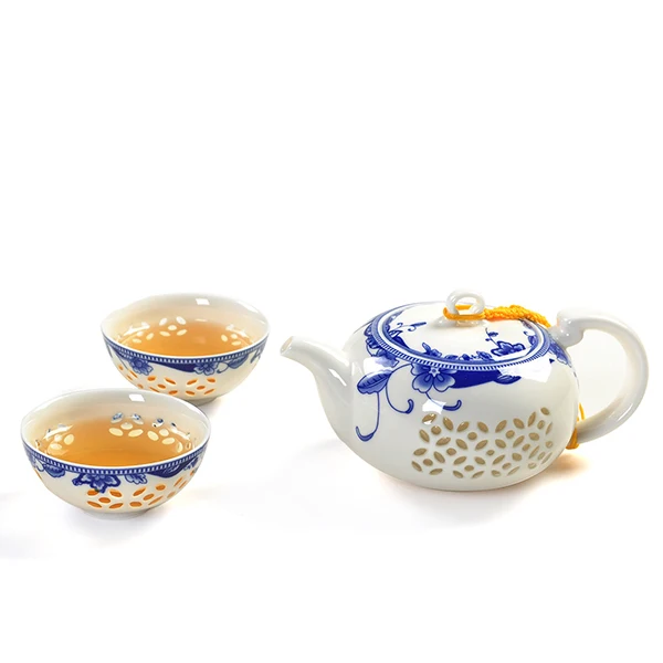 Китайский красный кунг-фу чайный сервиз Ультра-тонких изысканный teaset Костяного