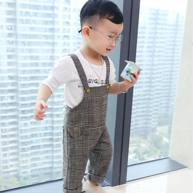 

Autumn baby boys girls overalls 1-5T Korean Design cotton kids knitted jumpsuit toddler overalls playsuit baby Soft Pants