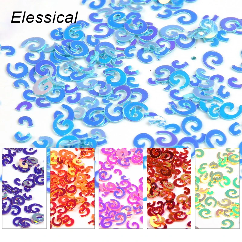 Elessical 10 г голографическая G Дизайн Глиттеры для ногтей тонкий блесток хлопья