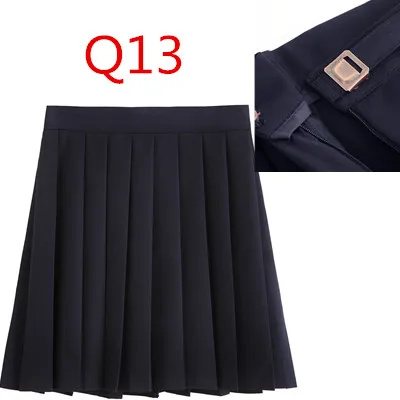 dark blue Q13 Женская JK форма для старшей школы, студентов, девушек, Harajuku, консервативный стиль, высокая талия, размера плюс, короткая плиссированная юбка, 5XL - Цвет: dark blue Q13