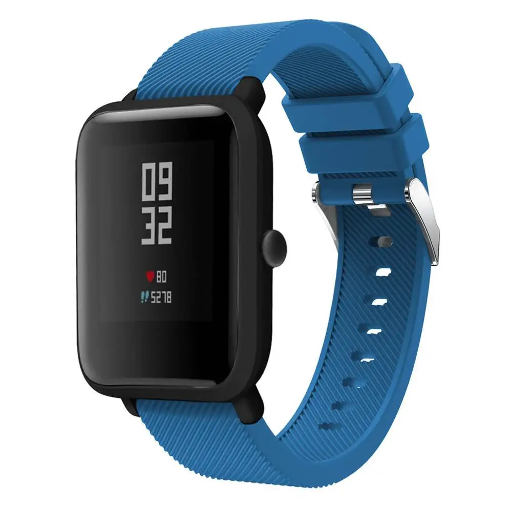 deep blue 20 мм силиконовый ремешок для часов Huami Amazfit Bip Youth Lite Band для xiaomi huami amazfit Bip BIT PACE Lite Youth ремешок - Цвет ремешка: deep blue