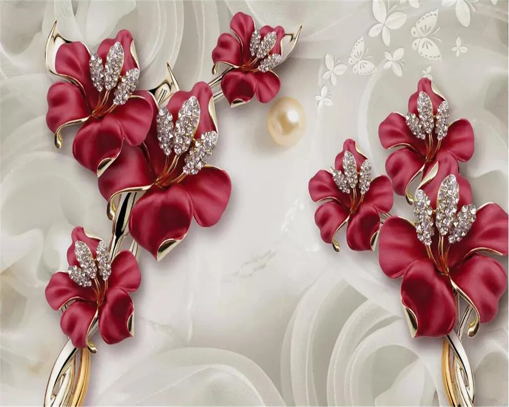 Настенные обои от Beibehang номер Ялан ладан изысканный трехмерной аппликацией в