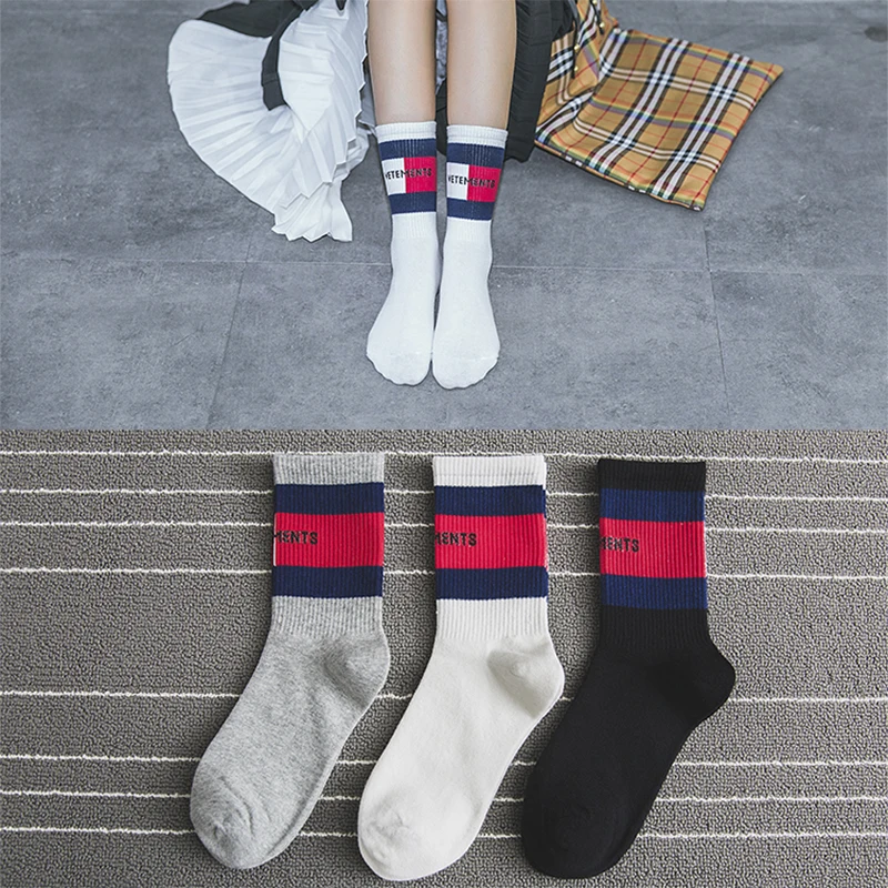 

Stylish Casual Stripe socks Winter Warm Wear Resistant Breathable Women Short Cotton Blend elastic Sox White Lady Girl for sock