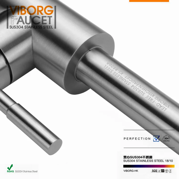 VIBORG Deluxe Solid SUS304 литье из нержавеющей стали без свинца Кухня Ванная комната туалетный туалет раковина кран смеситель кран