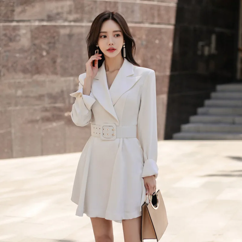 Женское однотонное ТРАПЕЦИЕВИДНОЕ ПЛАТЬЕ осень 2018 женское белое элегантное