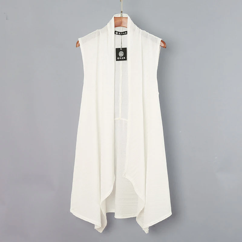 Мужской длинный кардиган тонкий жилет без рукавов в Корейском стиле 3XL 2019 |