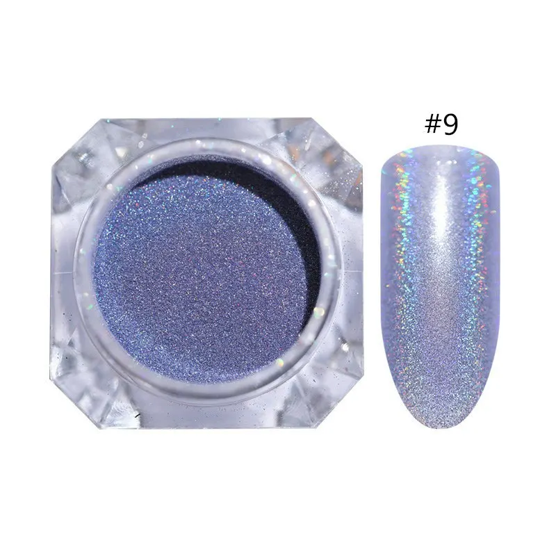 9 0.5g/box Chameleon Nail Powder Nail Art Decorations Shining Glitters Dust Nail Pigment Glitter Powder Black Base Needed - Цвет: 9
