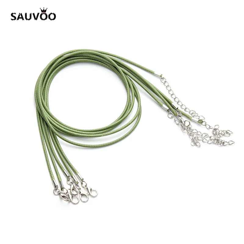 SAUVOO 20 шт./лот 15 цветов модный воск шнур ожерелье цепи шириной 2 мм с застежками