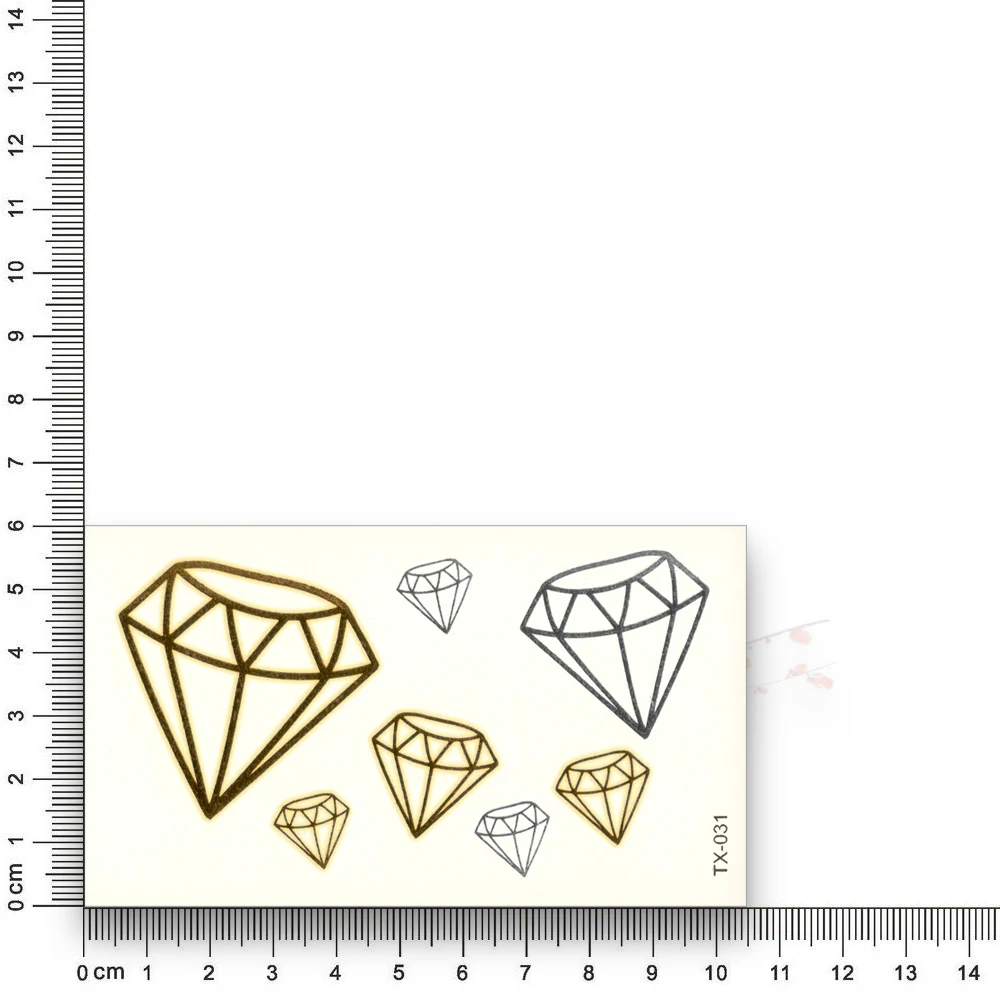 Временные фальшивые татуировки металлик золотого и серебряного цвета