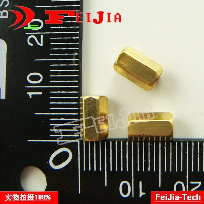 10 шт./лот M3 * 8 мм двойные медные колонны шестигранные крепежные болты |