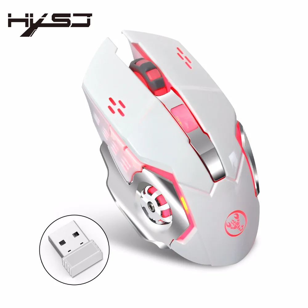 HXSJ M70 2400 точек/дюйм Перезаряжаемые 7 цветов Подсветка дыхание комфорта геймер
