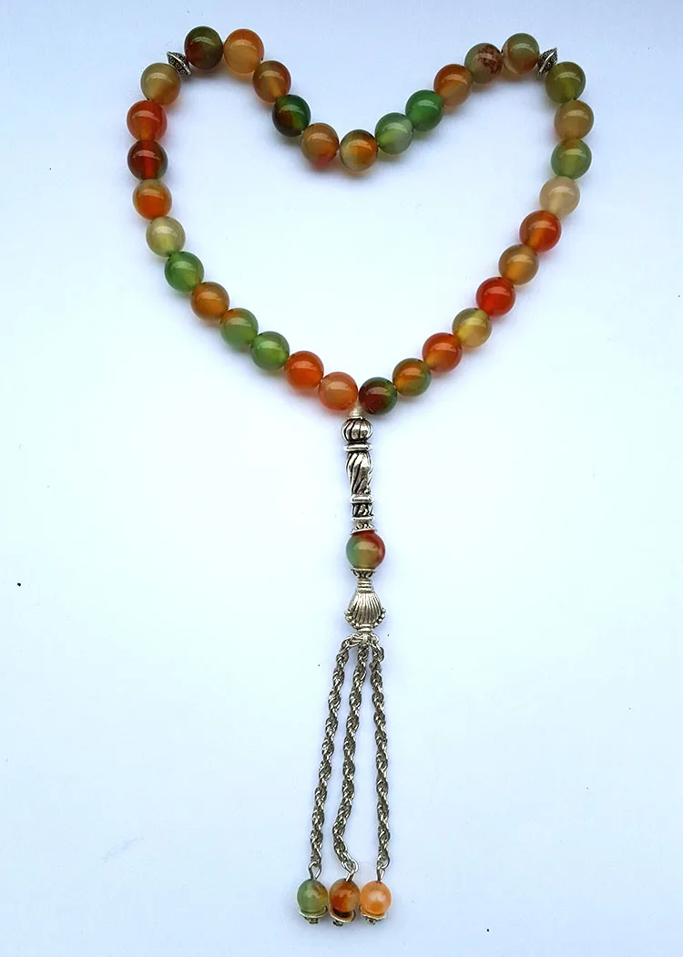 2020! Новый натуральный красный зеленый камень бисер исламский Муслим 33