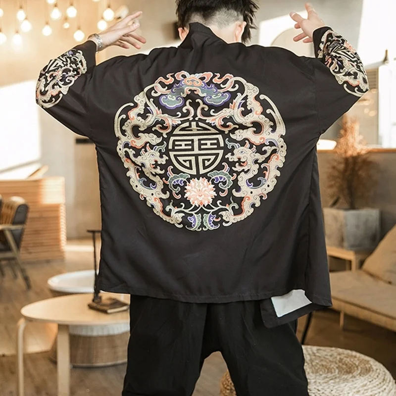 Кимоно Kimonos Haori 2019 японское кимоно кардиган мужской костюм самурая азиатское