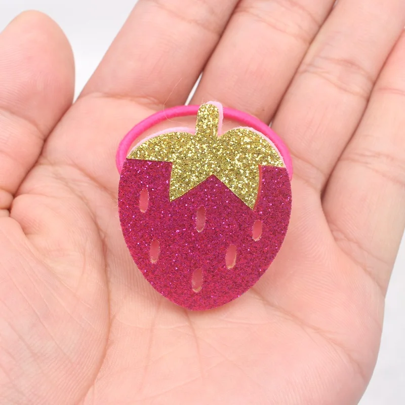 rose red Новая модель клубники, милые детские эластичные резинки для волос, для девочек, на голову, веревочное кольцо для волос, аксессуары для волос для детей, 1 шт - Цвет: rose red