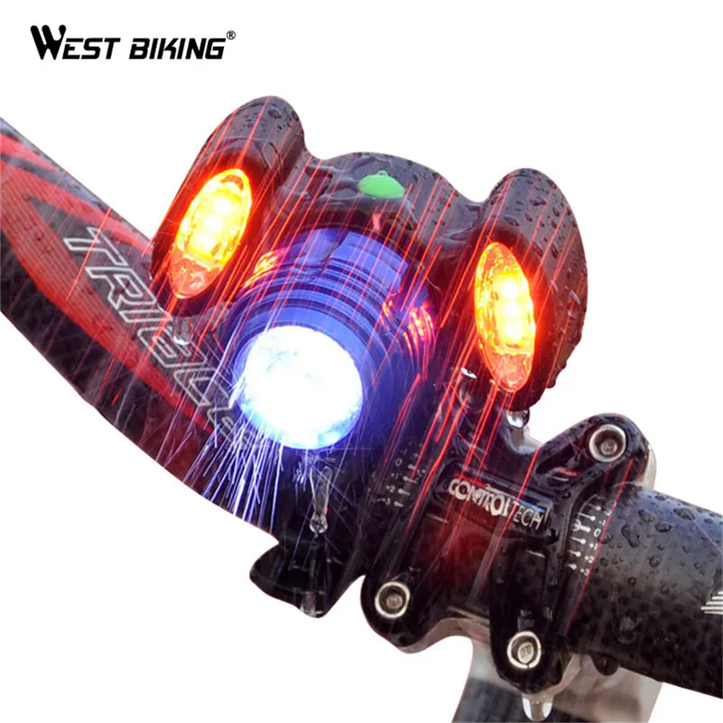 WEST BIKING Велосипедные фары USB Перезаряжаемые светодиодный Водонепроницаемый