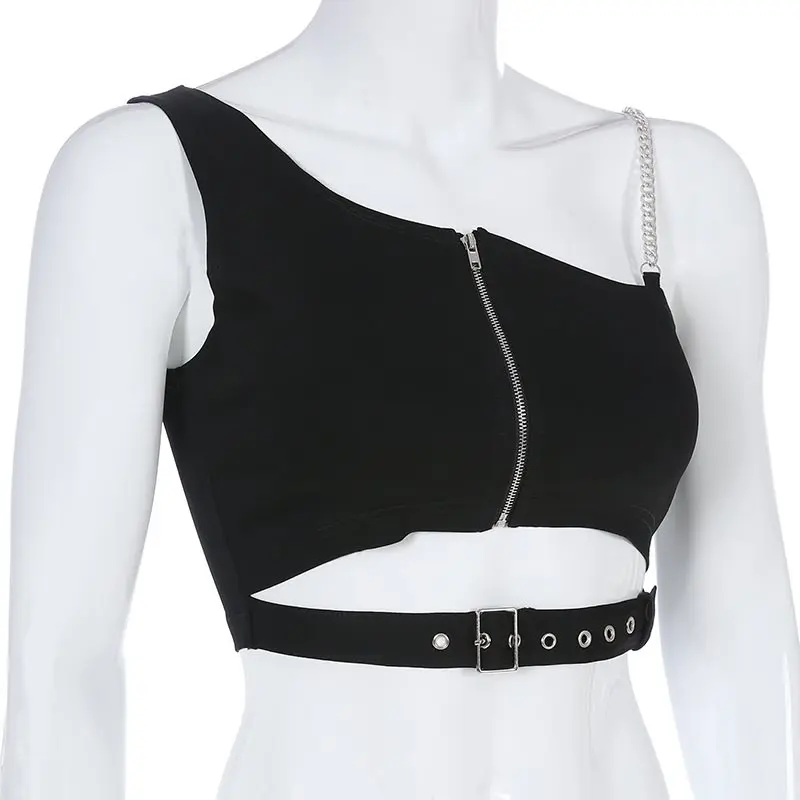 Сексуальный черный короткий летний топ для женщин 2019 новая майка с выемкой Топы