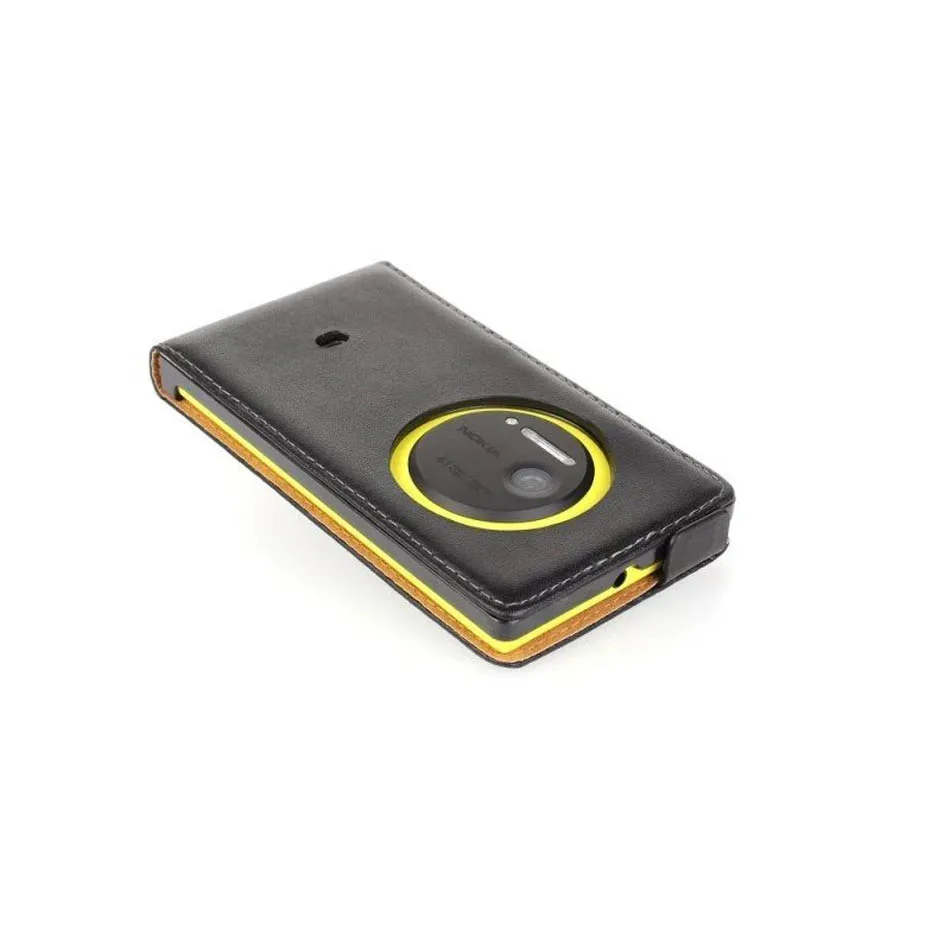 Ультратонкий чехол из натуральной кожи для мобильного телефона Nokia Lumia 1020 с магнитной застежкой и вертикальной задней крышкой – аксессуар для мобильного телефона.