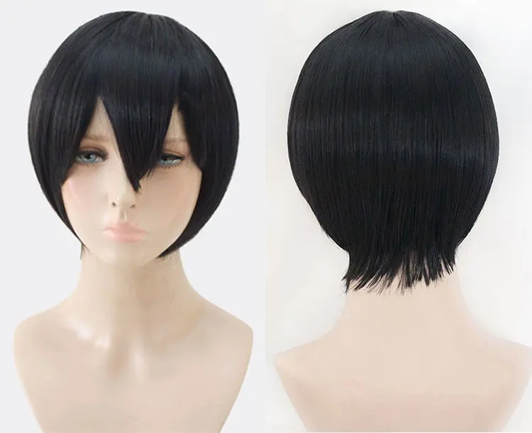 HSIU высококачественный Haruka Nanase бесплатно! Косплей парик короткий черный костюм играть парики Хэллоуин костюмы волосы