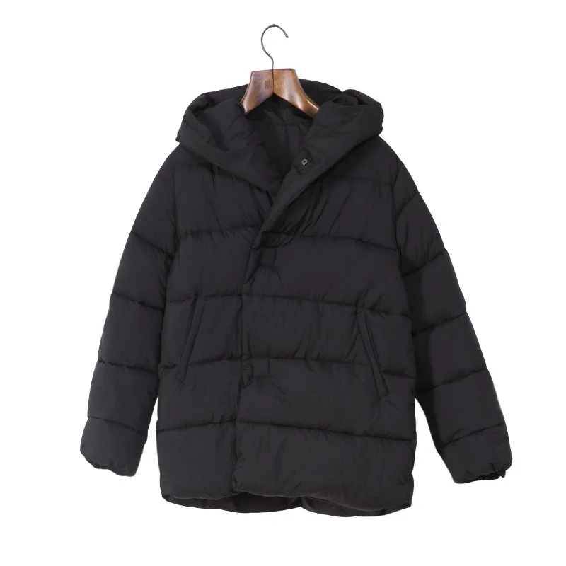 

LZJN Oversize Hooded Parka Women Padding Jacket 2019 Autumn Winter Coat Loose Quilted Short Jacket Mori Girl Korean Outerwear