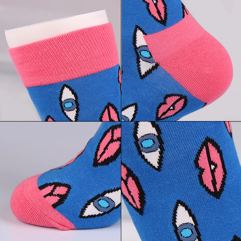 JULY'S SONG Happy Socks, Женские Смешные художественные носки, зимние теплые милые носки для суши с рисунком, пончики, тосты, грейппидж, Sokken