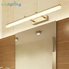 Современный L40506070 90 см растягивается светодиодный шкаф Настенные светильники хром Золотой металлический корпус Ванная комната зеркало с подсветкой светодиодный шкаф лампа