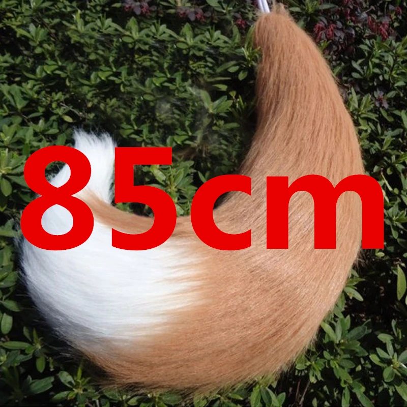 tail 85cm Аниме специи и волка Холо Хвост уха косплей реквизит Kamisama Поцелуй Kamisama Hajimemashita уши хвост Хэллоуин лиса аксессуары - Цвет: tail 85cm