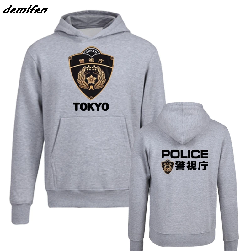 Мужская Флисовая Толстовка с капюшоном черная толстовка в японском стиле