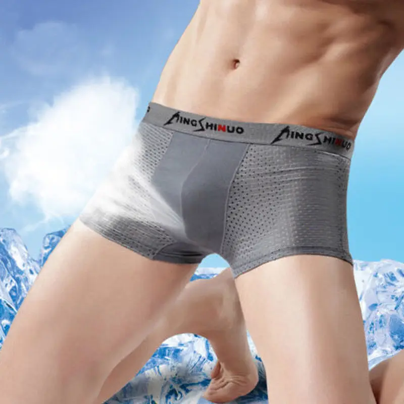 Нижнее белье для мужчин 4 шт. разноцветные Дышащие Боксеры со средней