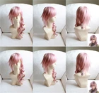 Final Fantasy FF13 Lightning, смешанный розовый длинный термостойкий парик для костюмированной вечеринки + шапочка для парика
