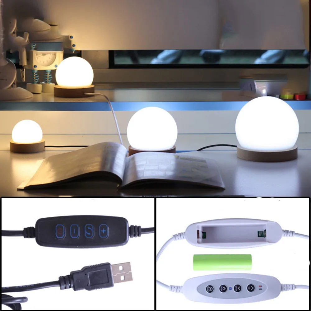 Ночник в форме шарика USB кабель лампа детский подарок домашний стол 3D LED