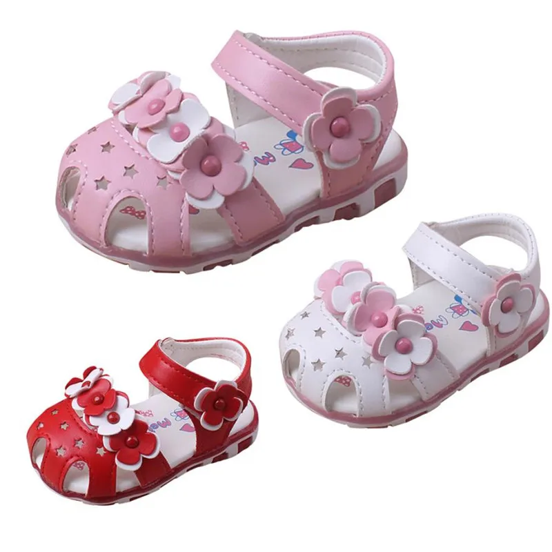 Детская обувь для девочек детей сандалии противоскользящие мягкая подошва цветы