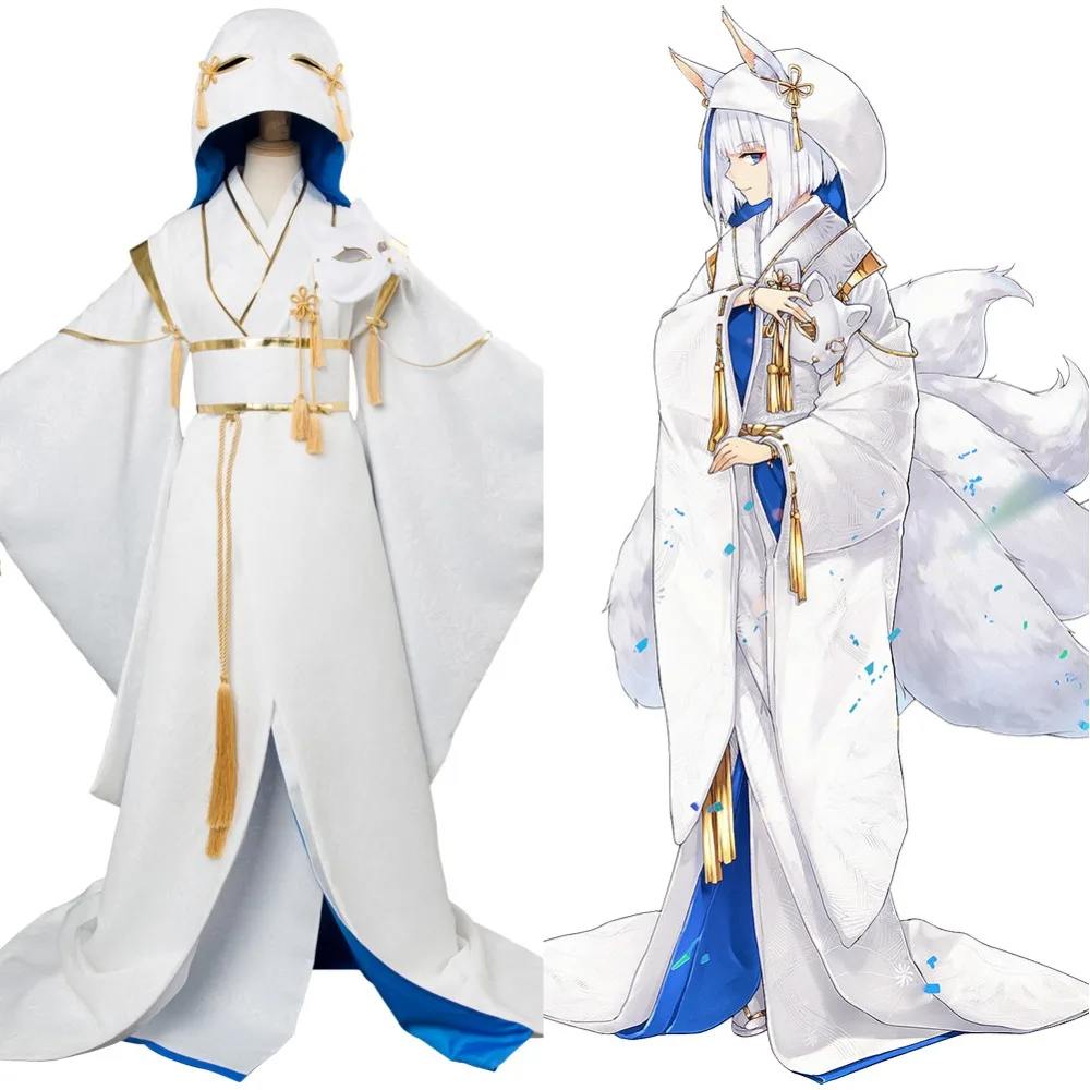 Goedkoop Azur Lane Cosplay Kaga Kostuum Blauw Orchideeën Trouwjurk Volwassen Meisjes Vrouwen Halloween Carnaval Kostuum Custom Made
