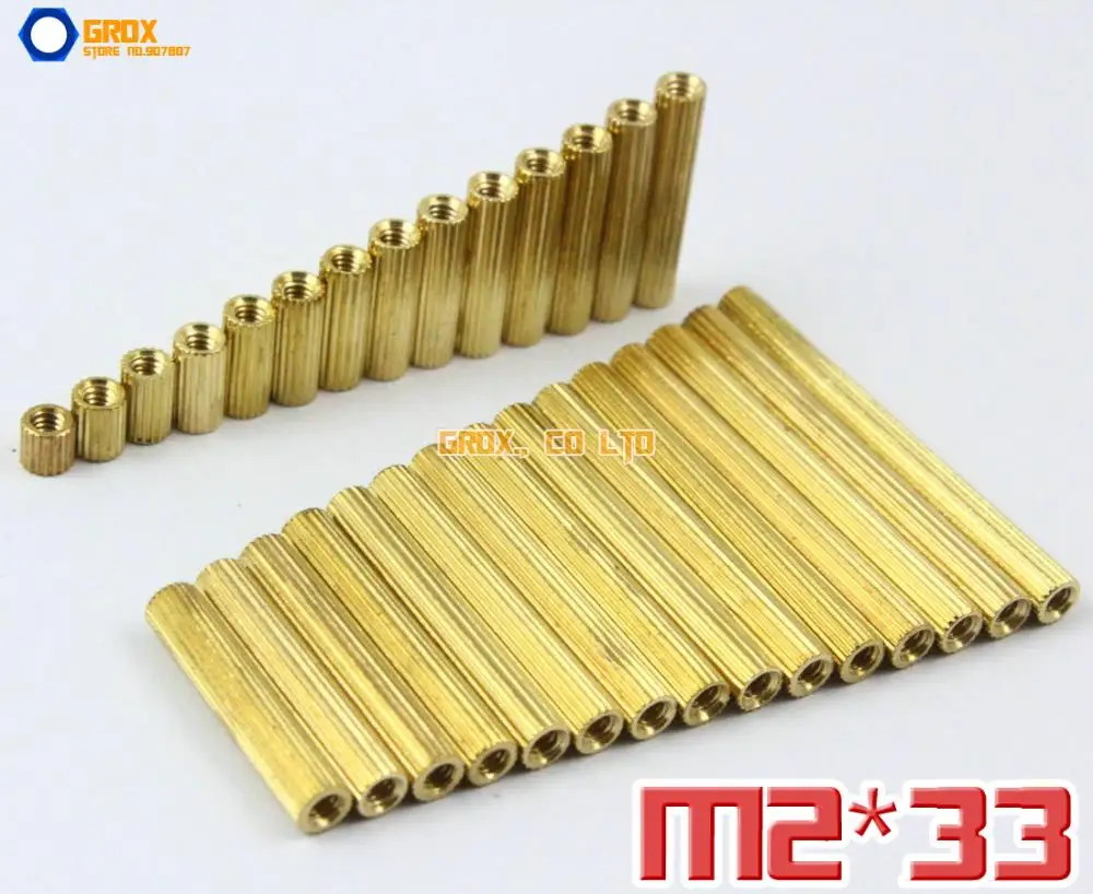 

80 Pieces Brass M2 x 33mm Female PCB Motherboard Standoff Spacer