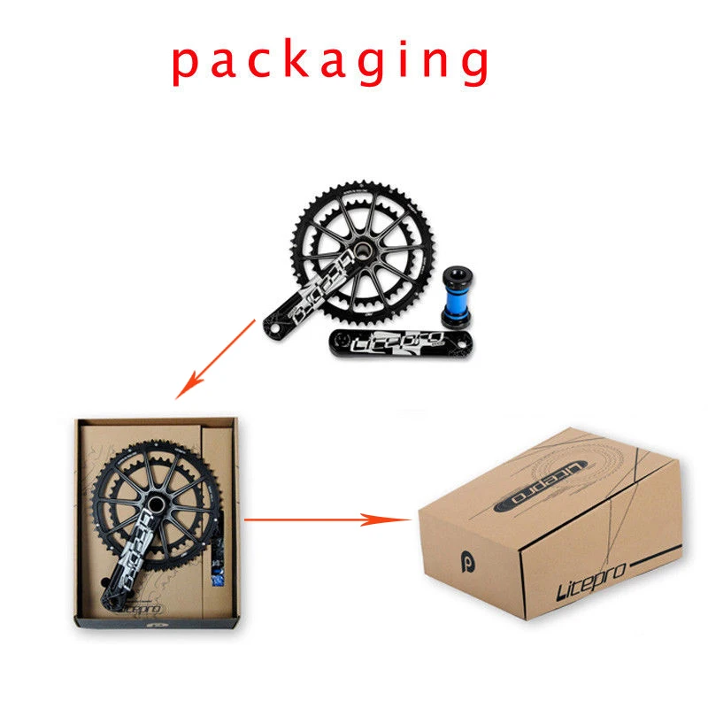 Litepro Road Floding Crankset BCD130 Chainring 170mm Crank Set GXP BB 50-58T Bicycle Sprocket Single Disk Bike Chainring