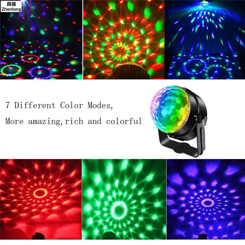 7 цветов DJ диско шар Lumiere 5 Вт Активизированный голосом лазерный проектор RGB