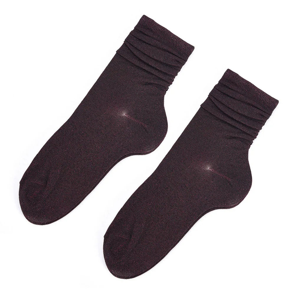 Women Glitter Shiny Socks Autumn Winter Solid Color Casual Sock Elastic Soft Comfortable | Тематическая одежда и униформа