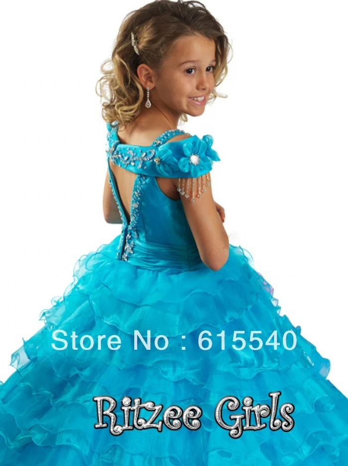 Junior Flower Girl Dresses Cocktail Girls Size Silk Ruffle Spaghetti Straps Sleeveless Beading Ball Gown Floor Leng 2015 Outlet|outlet