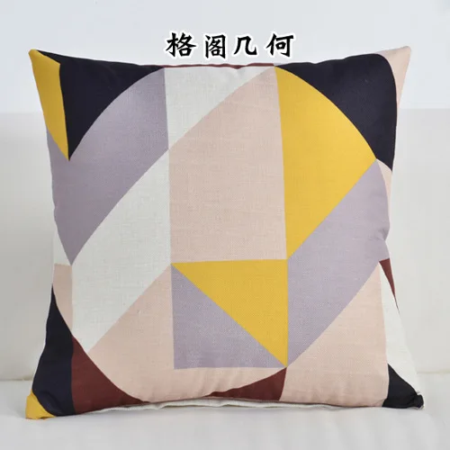 Cushion cover3 Геометрический Желтый Серый Черный Полосатый диванные подушки на Рождество и Хеллоуин; декоративная подушка размером 45*45, декоративная хлопковая льняная Подушка Чехлы - Цвет: Cushion cover3