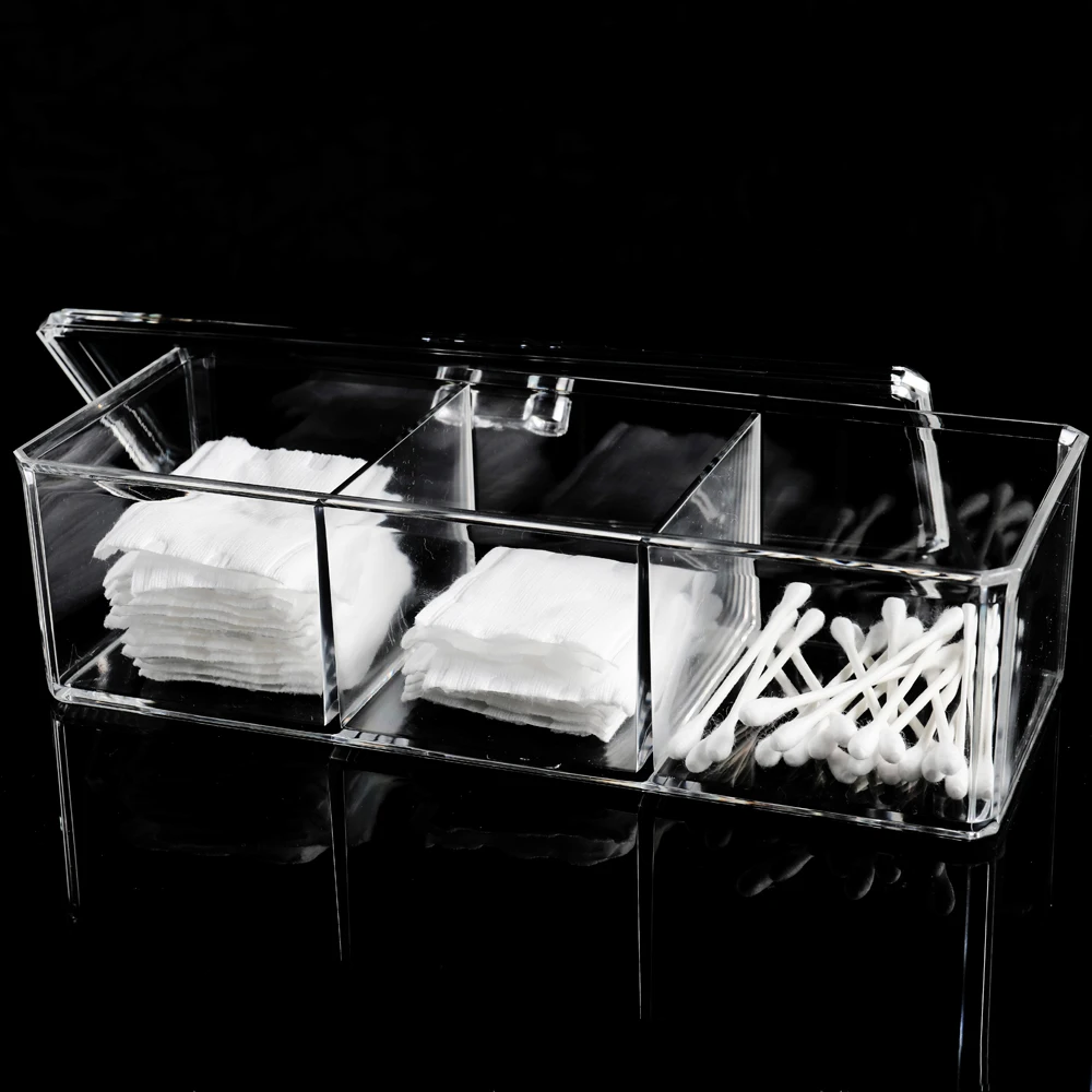 Органайзер для косметики с 3 отделениями акриловый бокс хранения ювелирных