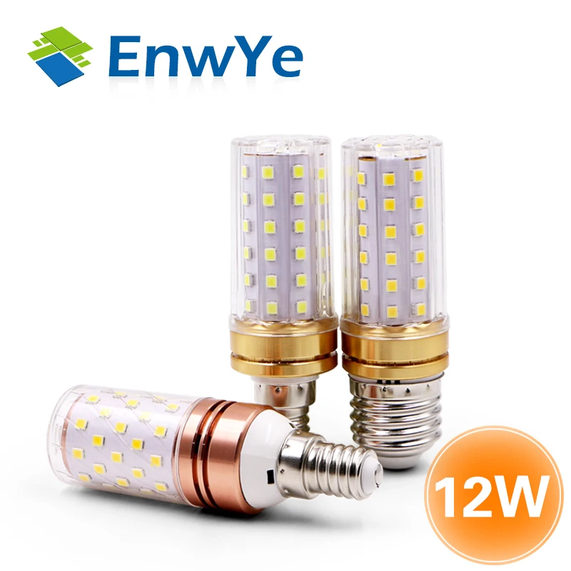 EnwYe LED 9 Вт 12 SMD2835 220 В E27 светодиодная лампа E14 Светодиодная настоящая мощность