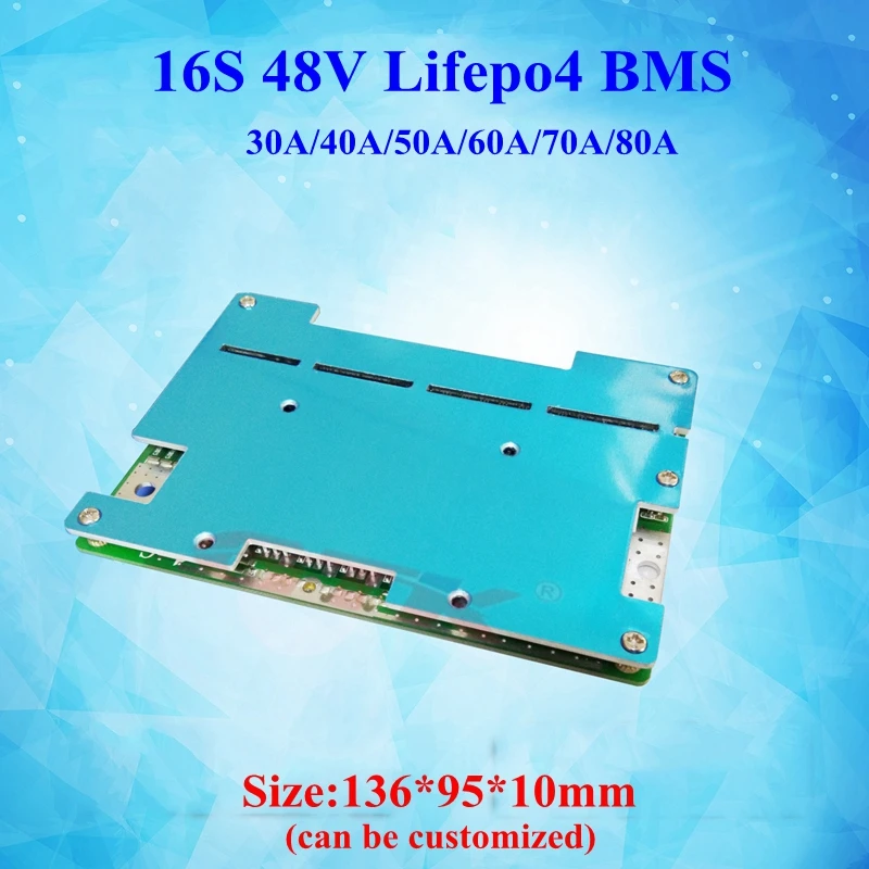 Аккумулятор BMS для электрического мотоцикла 48 в 30 А 40 50 60 70 80 Lifepo4 bms со