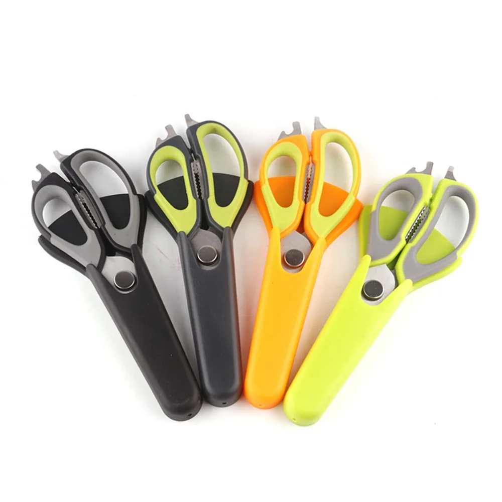 8 in 1 multi-function kitchen knife multifunctional stainless steel scissors bone vegetable slicer bottle opener shears | Дом и сад