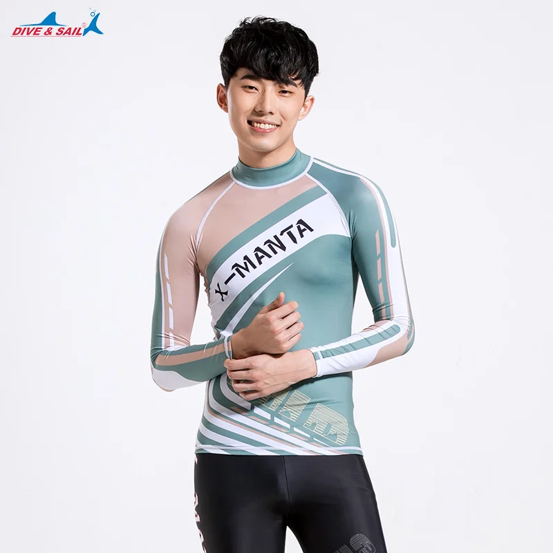Мужская футболка для плавания UPF 50 + компрессионная и базовая гидрокостюм с